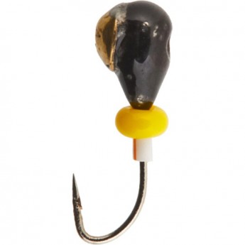 Мормышка вольфрамовая LUCKY JOHN КАПЛЯ с отверстием (коза) с коронкой с бисером 30мм, цвет go