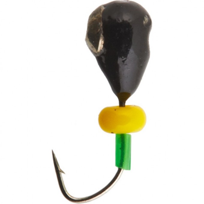 Мормышка вольфрамовая LUCKY JOHN КАПЛЯ с отверстием (коза) с коронкой с бисером 40мм, цвет s LJ33040-01