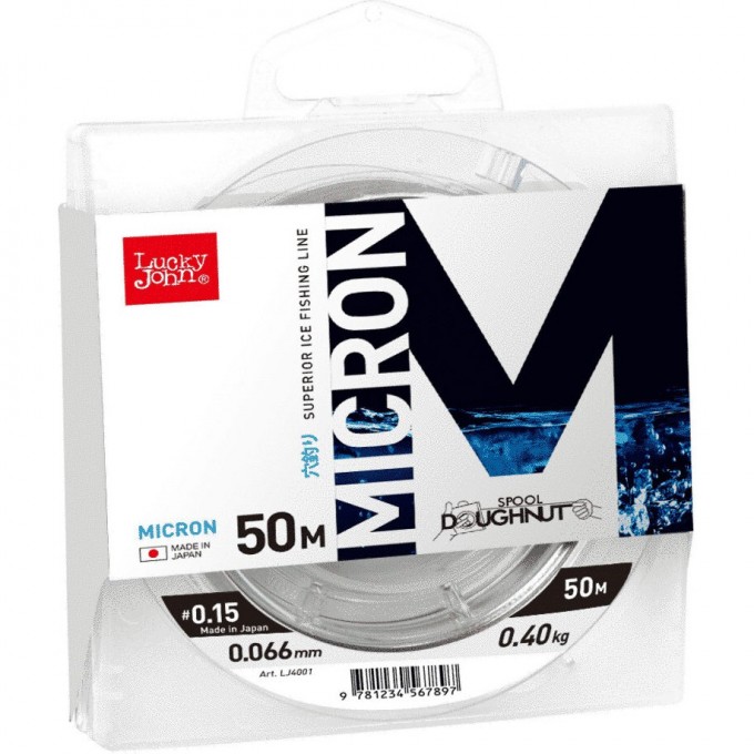 Леска монофильная зимняя LUCKY JOHN MICRON 50 м - 0.153 мм, прозрачная LJ4001-015