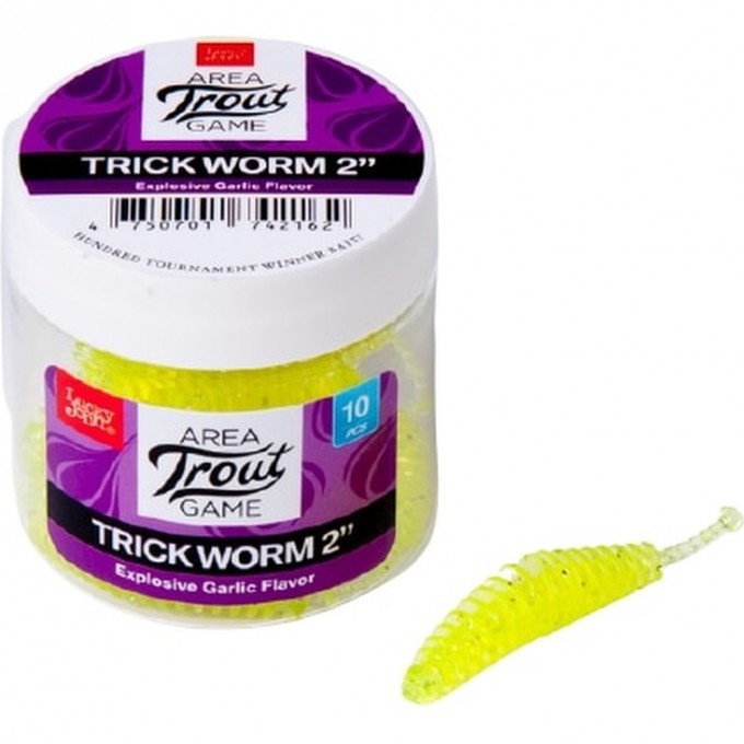 Слаги съедобные искусственные LUCKY JOHN PRO SERIES TRICK WORM 2.5in (64 мм), цвет 101, 7 шт 140177-071