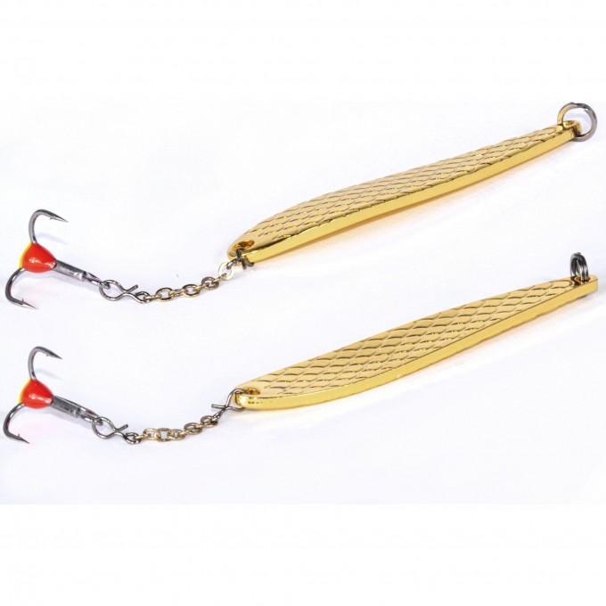 Блесна вертикальная зимняя LUCKY JOHN DIAMOND BLADE с цепью и тройниками 61Мм G Блистер LJDB61-G