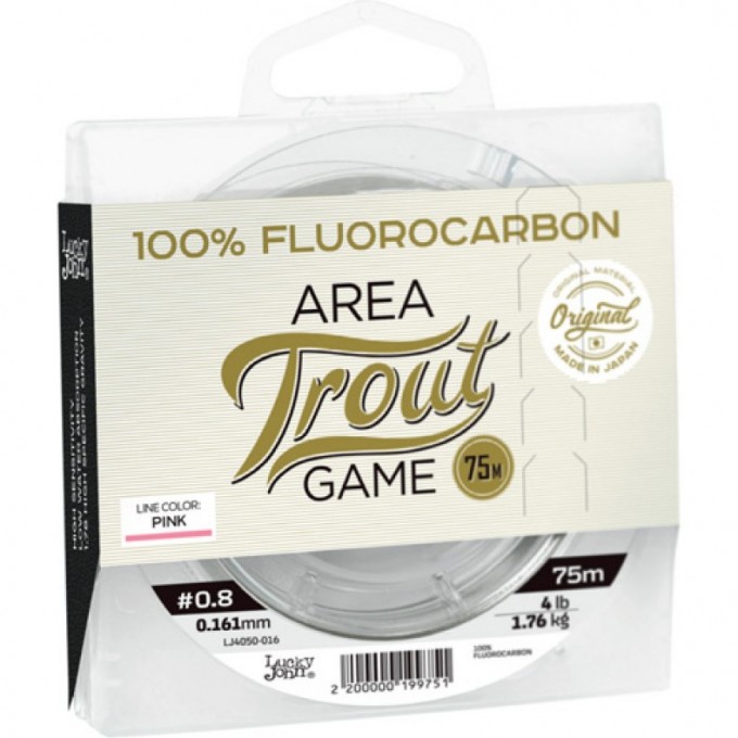 Леска монофильная LUCKY JOHN AREA TROUT GAME FLUOROCARBON Pink 75 м – 0,161 мм LJ4050-016