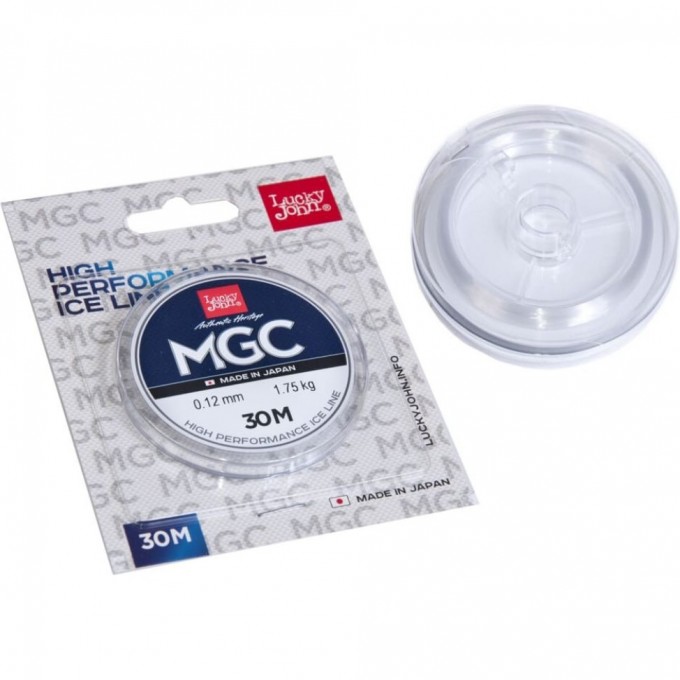 Леска монофильная зимняя LUCKY JOHN MGC, 30 м - 0.12 мм, прозрачная LJ4000-012
