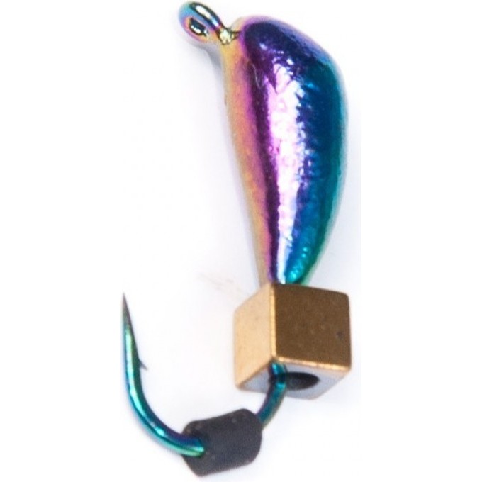 Мормышка вольфрамовая LUCKY JOHN БАНАН спортивный бензин с петелькой и кубиком золото 25мм, цвет KG LJ36060-04