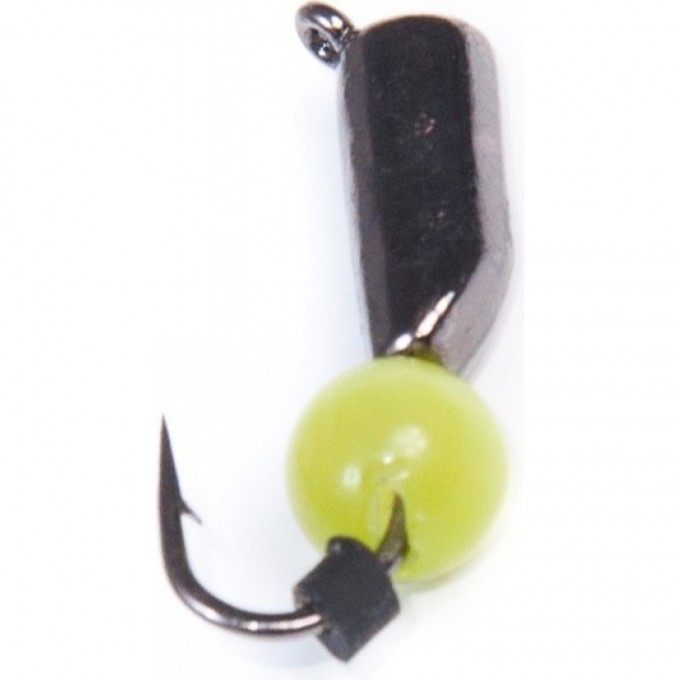 Мормышка вольфрамовая LUCKY JOHN СТОЛБИК с петелькой и бисером салатовый кошачий глаз 85мм, 035/10 LJ35085-10