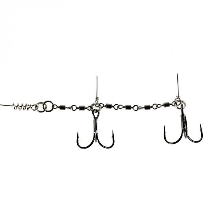 Оснастка стальная LUCKY JOHN STINGER POWER CHAIN 3,5+7,0cm, оснащенная тройниками №03/0+№2/0 1шт. LJP7402-L