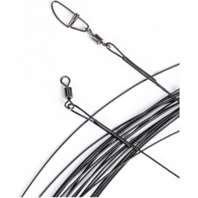 Поводки стальные LUCKY JOHN SSW 7X7 оснащенные (с вертлюгой и застежкой), диаметр 0.50мм/9кг/25см/ набор 20шт. LJ7088-025