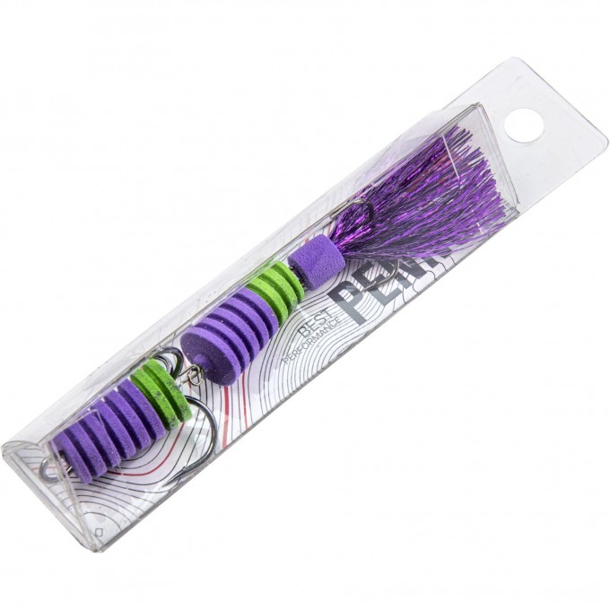 Приманка джиговая LUCKY JOHN PENNON SLOTWORM фиолетовый/зеленый в блистере FB3008481