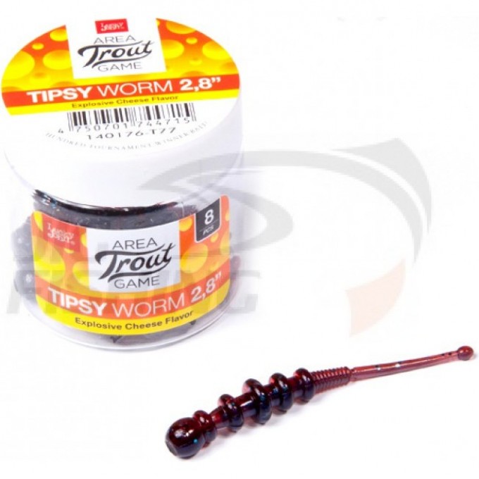 Слаги съедобные искусственные LUCKY JOHN PRO SERIES TIPSY WORM 2,8 in (71 мм), цвет T77, 8 шт 140176-T77
